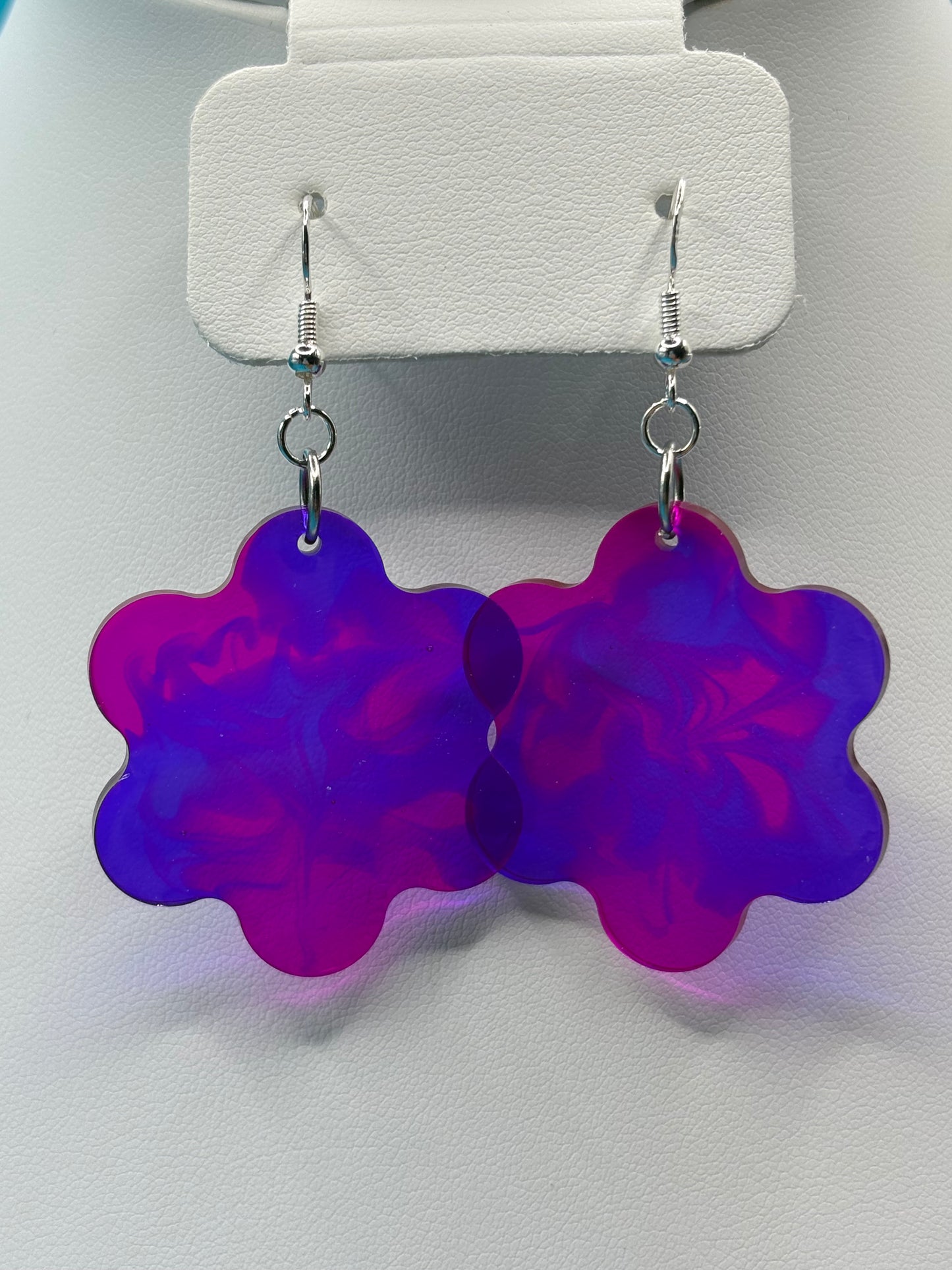 Swirl dangle flower earrings