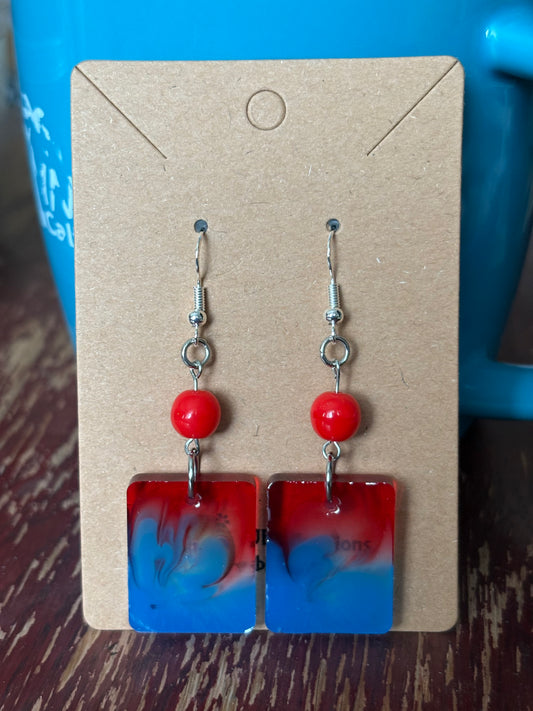 Red & blue with bead