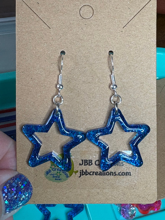 Blue glitter stars